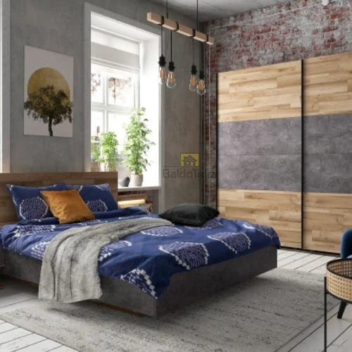 Erdvi spinta ąžuolo ir betono derinys