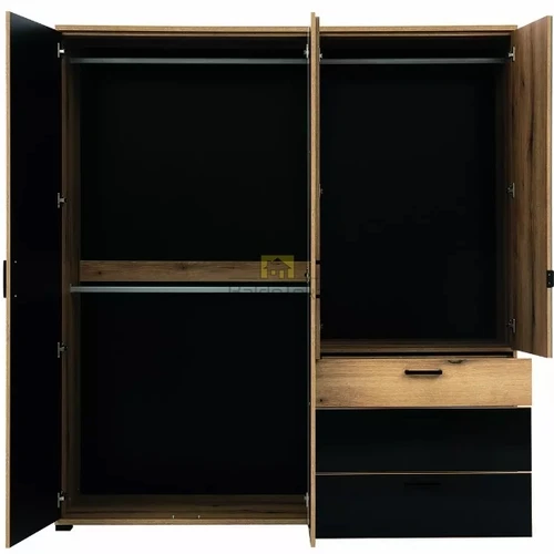 Moderni spinta ąžuolo ir juodos blizgės deriniu