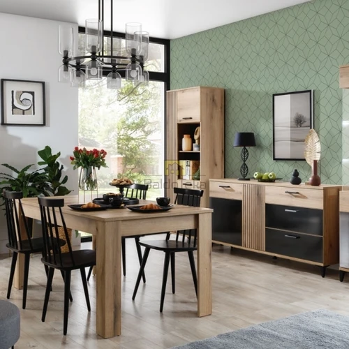 Patogi spinta ąžuolo ir juodos spalvos deriniu