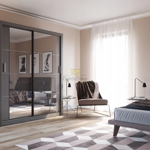 Plati spinta su veidrodžiais ir LED apšvietimu