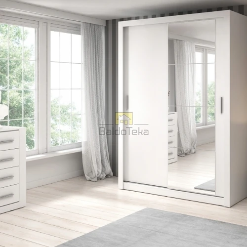 Didelė veidrodinė spinta su apšvietimo galimybe