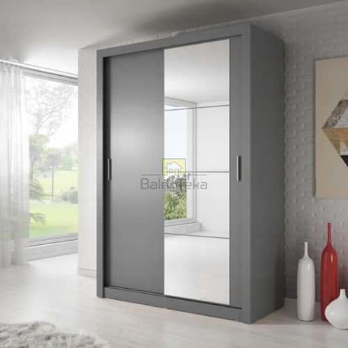 Didelė spinta su apšvietimu ir veidrodžiu