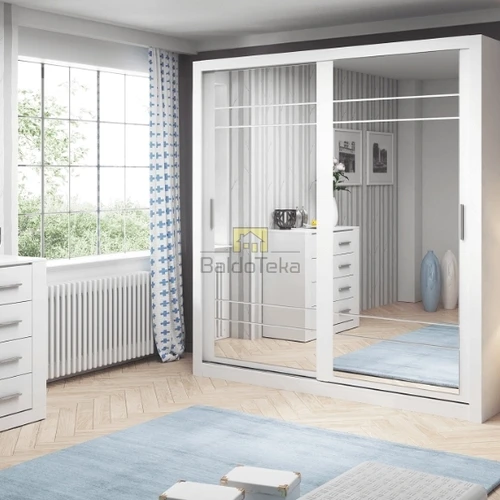 Moderni balta spinta su veidrodžiais ir apšvietimo galimybe