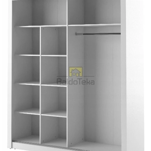 Didelė veidrodinė spinta su LMDP, 203x215x60 cm