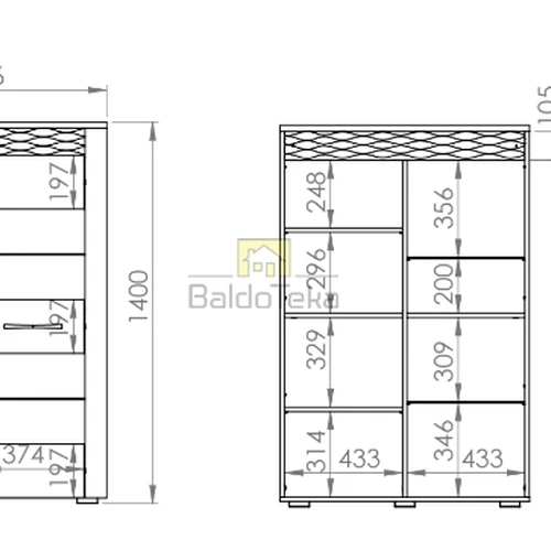 Aukštos kokybės LMDP spinta su frezuotu MDF
