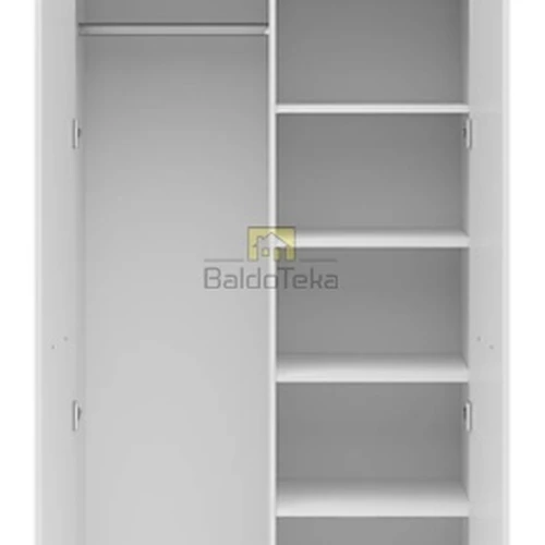 Balta matinė ir blizgi spinta su tylaus uždarymo sistema