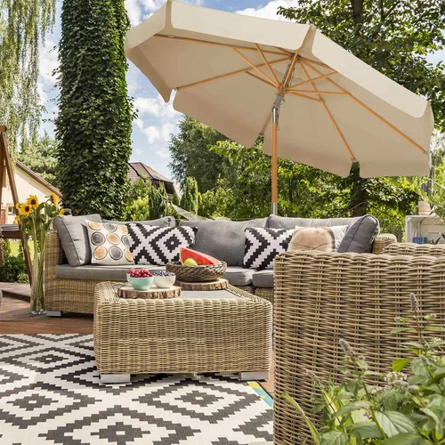 Tvirtas medinis skėtis su 8 šonkauliais