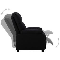 Atlošiamas krėslas, juodos spalvos, audinys - Foteliai