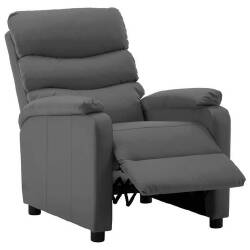 Atlošiamas krėslas, pilkas, dirbtinė oda - Foteliai