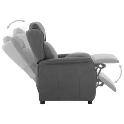 Atlošiamas krėslas, pilkos spalvos, audinys poliesteris - Foteliai