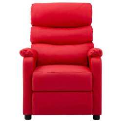 Atlošiamas krėslas, raudonos spalvos dirbtinė oda - Foteliai