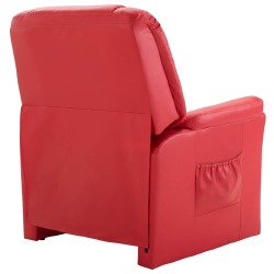 Atlošiamas krėslas, raudonos spalvos, dirbtinė oda - Foteliai