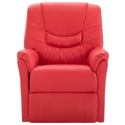 Atlošiamas krėslas, raudonos spalvos, dirbtinė oda - Foteliai