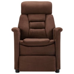 Atlošiamas krėslas, rudos spalvos, dirbtinė versta oda - Foteliai