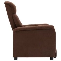 Atlošiamas krėslas, rudos spalvos, dirbtinė versta oda - Foteliai