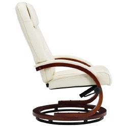 Atlošiamas krėslas su pakoja, baltos kreminės sp., dirbtinė oda - Foteliai