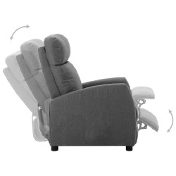 Atlošiamas krėslas, šviesiai pilkas, audinys poliesteris - Foteliai
