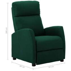 Atlošiamas krėslas, tamsiai žalios spalvos, audinys - Foteliai