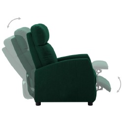 Atlošiamas krėslas, tamsiai žalios spalvos, audinys - Foteliai