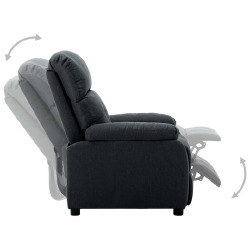 Atlošiamas, reguliuojamas krėslas, tamsiai pilkos spalvos audinio - Foteliai