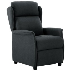 Atlošiamas, reguliuojamas krėslas, tamsiai pilkos spalvos, audinys - Foteliai