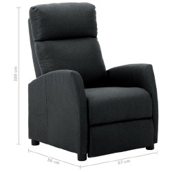 Atlošiamas, reguliuojamas krėslas, tamsiai pilkos spalvos audinys - Foteliai