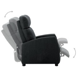 Atlošiamas, reguliuojamas krėslas, tamsiai pilkos spalvos audinys - Foteliai