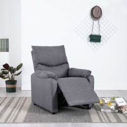 Atlošiamas TV krėslas, šviesiai pilkos spalvos audinys - Foteliai