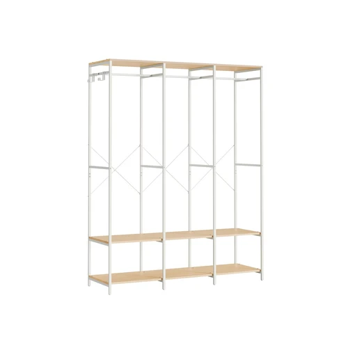 Atvira drabužių spinta 40x141x180cm., baltos/šviesiai rudos spalvos