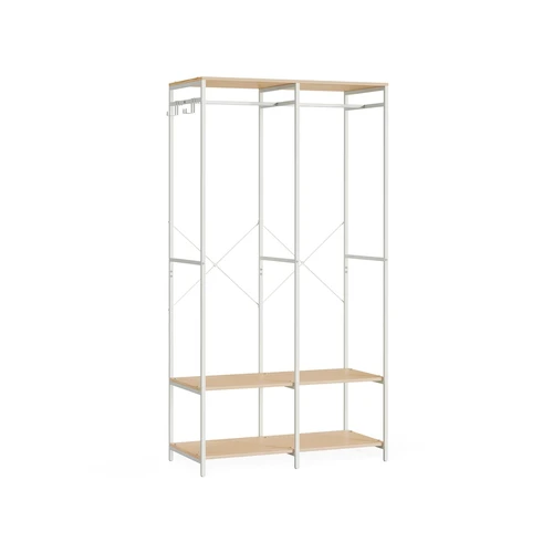 Atvira drabužių spinta 40x94,5x180cm., baltos/šviesiai rudos spalvos