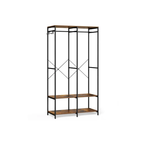 Atvira drabužių spinta 40x94,5x180cm., juodos/rudos spalvos
