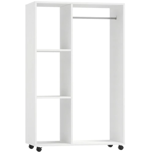 Atvira drabužių spinta Homcom 80x40x128cm., baltos spalvos