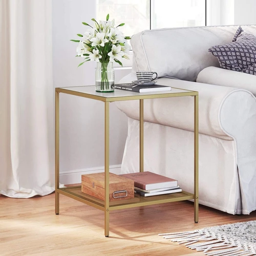 Elegantiškas aukso marmuro stilių staliukas