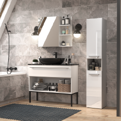 Tvirtos konstrukcijos vonios spintelė su matiniu korpusu