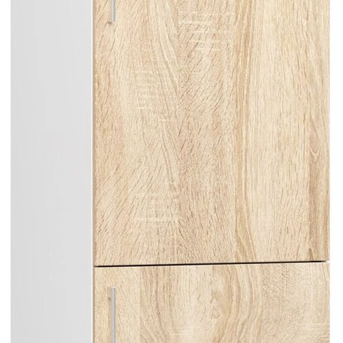 Aukšta virtuvinė spintelė NORE Lima S60/205 LO, baltos/ąžuolo spalvos