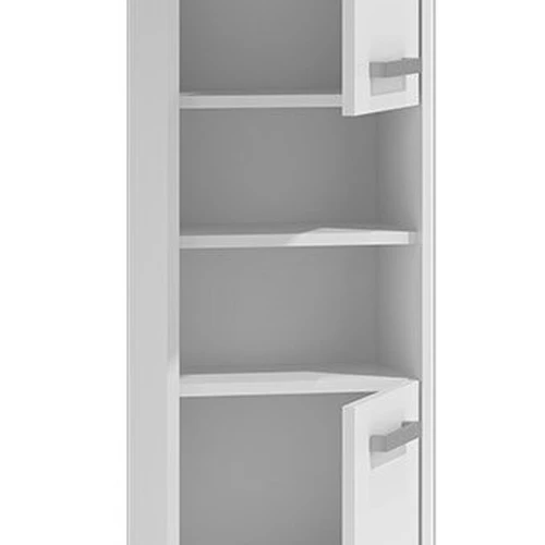 Minimalistinė balta vonios spinta su PVC briaunomis