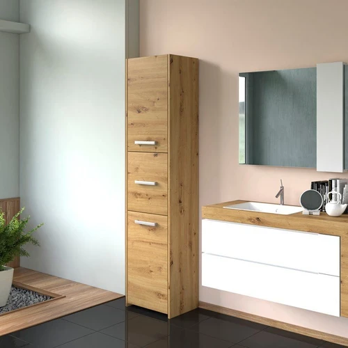 Ruda vonios spintelė iš MDP, 40x30x170 cm, minimalistinio stiliaus