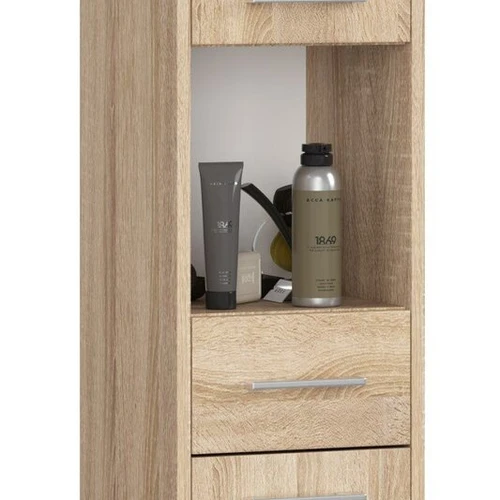 Aukšta vonios spintelė-lentyna NORE Fin, ąžuolo spalvos