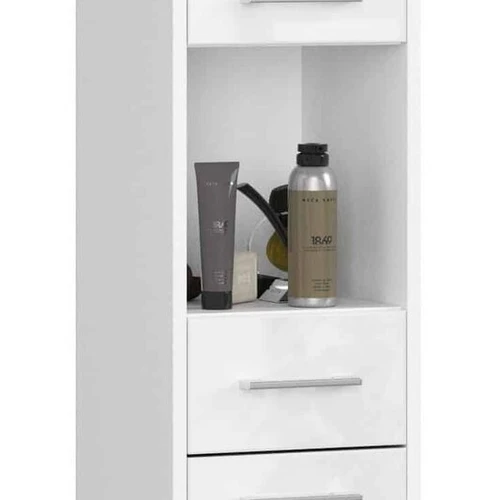 Aukšta vonios spintelė-lentyna NORE Fin, balta