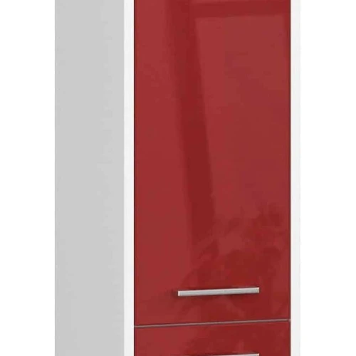 Aukšta vonios spintelė-lentyna NORE Fin, balta/raudona