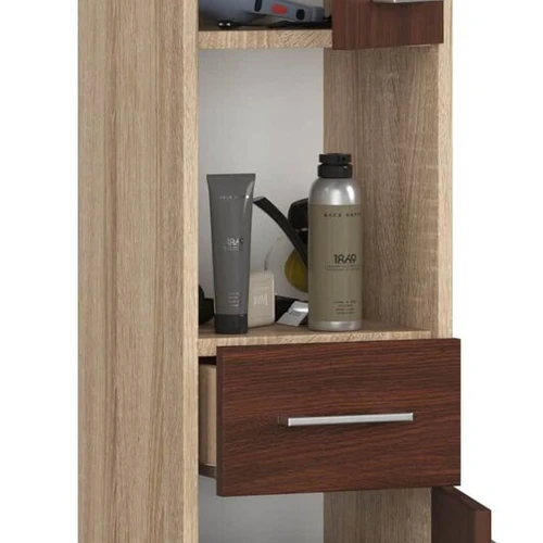 Modernus vonios stovas su ABS briaunomis ir sidabrinėmis rankenomis