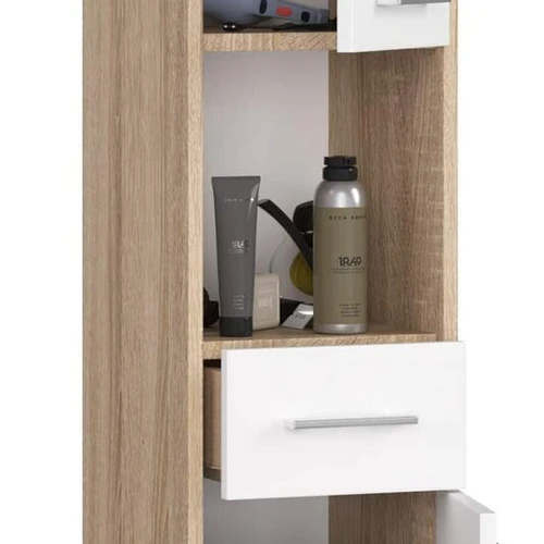 Universalus vonios stovas su 5 lentynomis ir ištraukiama spintele