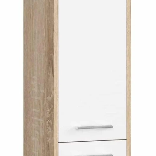 Aukšta vonios spintelė NORE Fin, balta/ąžuolo