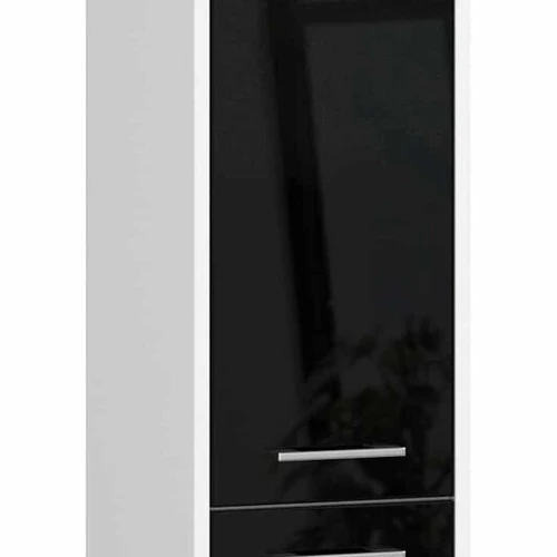 Aukšta vonios spintelė NORE Fin su 2-omis, balta/juoda