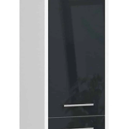 Aukšta vonios spintelė NORE Fin su 2-omis, balta/tamsiai pilka