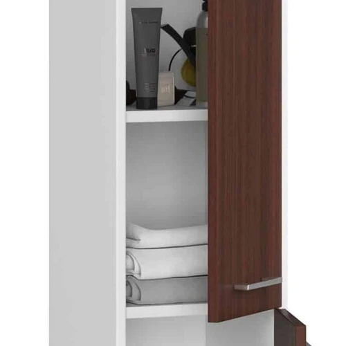 Spintelė su 4 lentynomis ir sidabrinėmis rankenomis