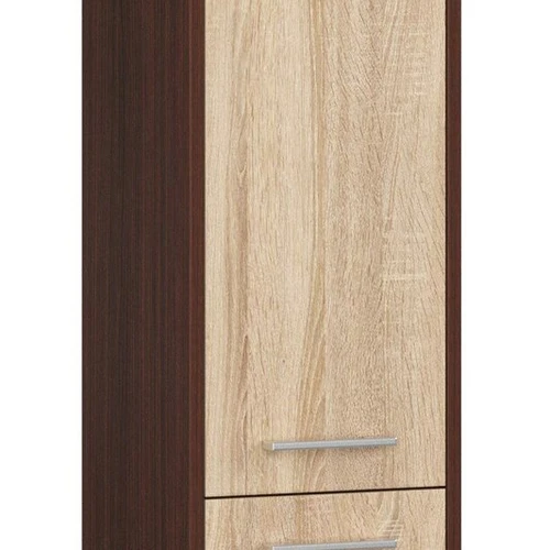 Aukšta vonios spintelė NORE Fin su 2-omis durelėmis, tamsiai ruda/ąžuolo