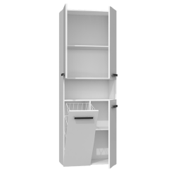 Minimalistinė vonios spintelė su 2 skyriais ir uždara lentyne