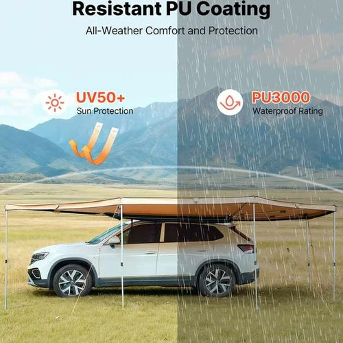 Automobilio markizė VEVOR ATSA27020PLUS-4LED, kairinė, 270° - Lauko skėčiai