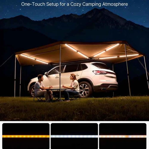 Automobilio markizė VEVOR ATSA27020PLUS-4LED, kairinė, 270° - Lauko skėčiai